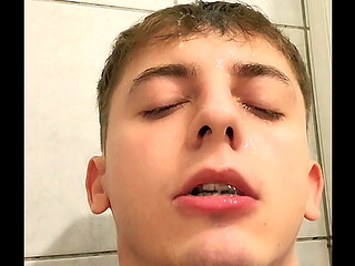 18 year old boy humiliates himself by drinking his own piss