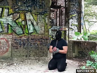 Mistress Luciana Dominates Slave with Piss in Eye - Extreme German BDSM Humiliation