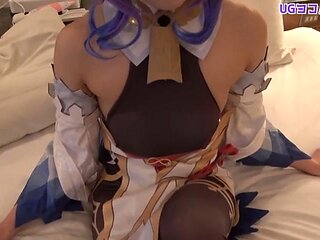 Cosplay girls have an orgy in a hotel.