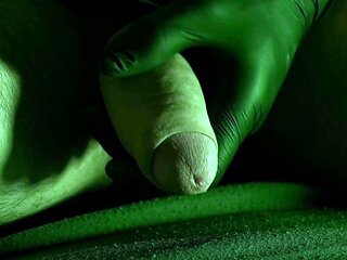 XXX Lab Ready to Stroke My Big Cock with a Black Glove