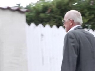 Naughty Blonde Girl Gets Fucked by a Horny Old Man