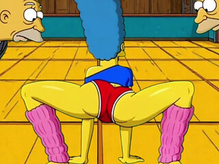 Dirty Orgy of Housewife Mrs. Sinpsom with Old Men at the Casting. Cartoon Parody