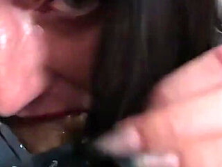 Shiny Robot Suit, Drooling Blowjob & Gagging Play - Cum on My Bomber Jacket