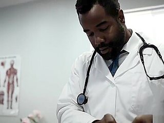 Black doctor gives this big ass teen 18+ a rectal exam