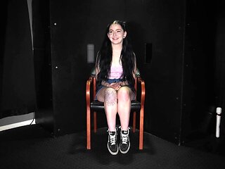 The sexy brunette Lily Thot gets fucked through a gloryhole