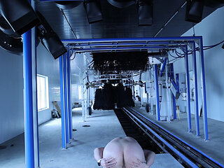 Jerk off and Cum at a Construction Site for a Car Wash