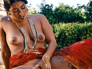 Jasmine Sherni fucking her wet Indian pussy poolside