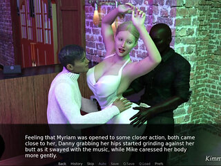 AWAM - Sex scene - Interracial threesome blowjob at the club - kimmytoons
