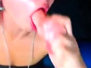 Redhead Webcam Girl Deepthroats Her Dildo