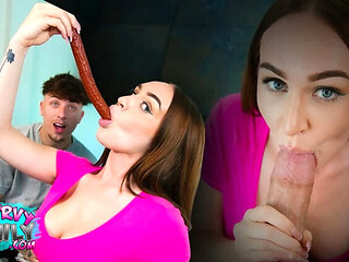 Big Tit Stepsister Emily Norman Deep Throat Gagging Blowjob POV