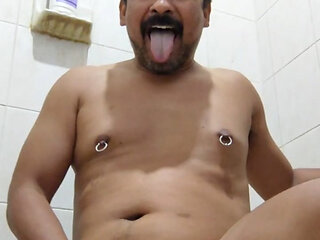 Bitch masturbating her mini penis