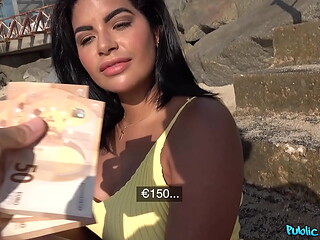 Beach Babe Fucked on a Public Beach and then in Private Swimming Pool - Public Agent