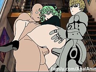 Tatsumaki gets anal creampie