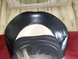 Naughty Student Girl Sucks the Professor and Begs Him to Cum on Her Leather Pants