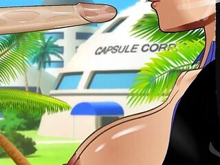 Chi-chi Gets Her Throat Fucked Outside Capsule Corp