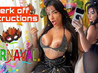 Sexy brazilian girl CARNAVAL COSPLAY DIRTY TALKING THE HOTTEST JOI JERK OFF INSTRUCTIONS IN SAMBA MOOD CUM IN MOUTH
