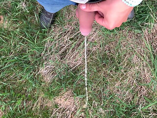 Piss Uncut Cock with Rings on Balls 4K