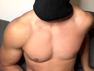 Young hunk bulge tease in white briefs