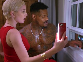 Blonde Skye Blue craves dark stud Jason in steamy interracial encounter