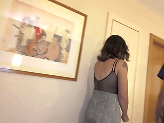 My sexy neighbour came to use my shower but she also used my dick