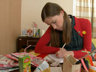 Young Maria Dorsh a slut with brown hair loves to take it in