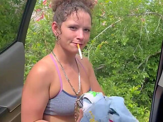 Bold Latina Hooker Undresses Outdoors for a Public POV Encounter