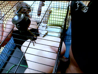 Mr Marcus: Kiara Marie Chubby Blonde Big Tits Fucked by Big Black Cock Mr Marcus in Cage Cumshot