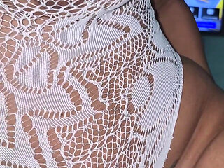 Her Big Chicks Bounce off My Face While She's Riding on Top of My Cock