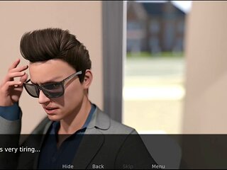 Teen with big natural tits in a 3D visual novel experience
