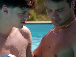 STAXUS ::  I suggest a fun game to the pool boy, and he just can&rsquo_t resist.
