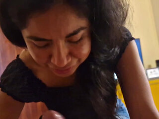 Stepsister teases her stepfather to play