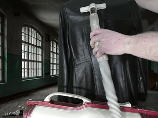 Vacuuming Girlfriend's Super Soft Italian Leather Jacket