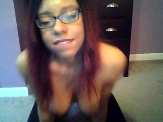 European amateur redhead masturbates on webcam