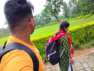 Sali and brother-in-law went to the park to roam - brother-in-law you took sister-in-law for a walk, then sister-in-law became happy and made brother-in-law happy.