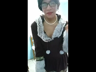 Joselynne Crossdresser Before Xmas Outfit Snow Dress