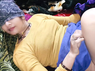 Newly married bride has sex with her husband , close up of hard fucking in missionary position