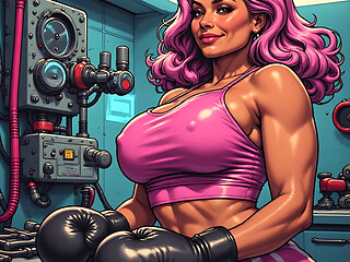 Beautiful Fit Pink-haired Babes Art