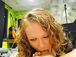pov blowjob trying to swallow , keeps trying