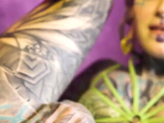Anal Fuckmachine Destroys Cute Tattoo Girls Asshole - Lesbian Squirt Action