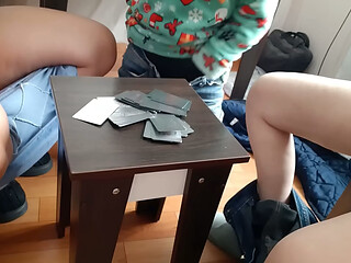 A card game turned into a hot lesbian threesome