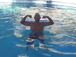 SHADOW BOXING IN POOL