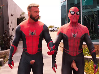 Two Spiderman Vs. Tattooed Babe Mandi Cat