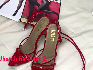 Mrs Mature Feet receives tights as a gift