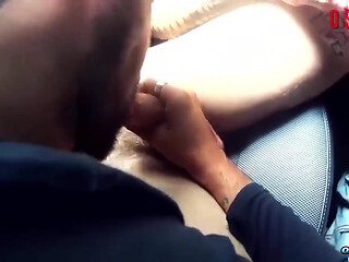 He Sucked in the Car and Took Cum From His Big Cock