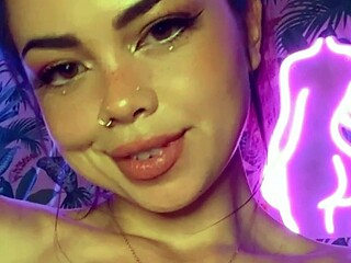 Busty brunette with big boobs rides cock