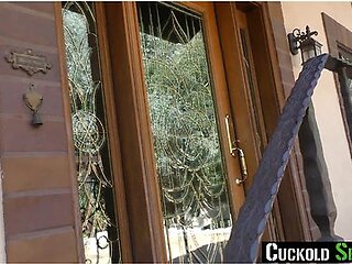 CuckoldSessions - Hot Petite Blonde Babe Loves Getting Spitroasted In Front Of Her Cuck Bf