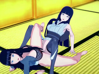 Hinata sex lesbian fantasy with Himawari - Naruto