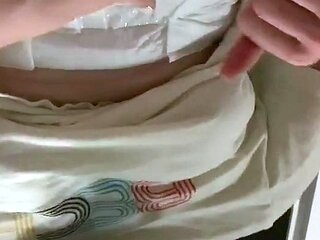 Extreme close up of Japanese teen masturbating