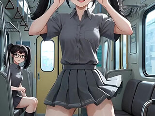 Hentai 2026! College girls show their super wet butts on the subway
