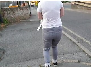 Alice - Very Public Wetting Outside Closed Public Toilets! Pee Accident!